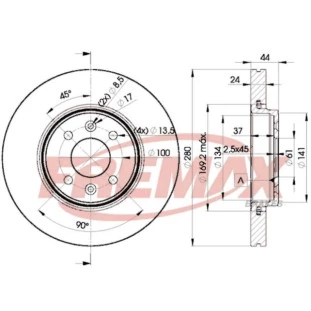 Disco de Freio Ventilado Renault Megane 2000 a 2003 - Esquerdo ou Direito / Dianteiro - Fremax