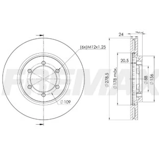 Disco de Freio Ventilado Ssangyong Korandotd4x4 2001 a 2002 - Esquerdo ou Direito / Dianteiro - Fremax