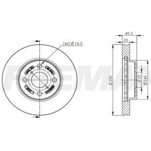 Disco de Freio Ventilado Toyota Corolla 2002 a 2009 - Esquerdo ou Direito / Dianteiro - Fremax