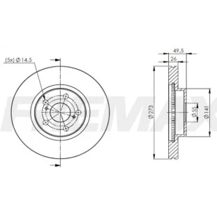 Disco de Freio Ventilado Toyota Corolla 2008 a 2014 - Esquerdo ou Direito / Dianteiro - Fremax