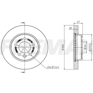 Disco de Freio Ventilado Volkswagen Amarok 2011 a 2021 - Esquerdo ou Direito / Dianteiro - Fremax