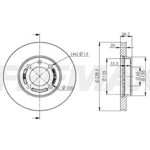 Disco de Freio Ventilado Volkswagen Saveiro 1995 a 2009 - Esquerdo ou Direito / Dianteiro - Fremax