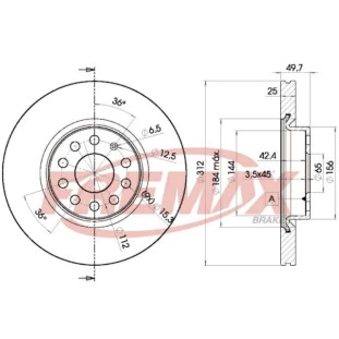 Disco de Freio Ventilado Audi Q3 2013 a 2019 - Esquerdo ou Direito / Dianteiro - Fremax
