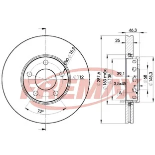 Disco de Freio Ventilado Volkswagen Passat 1999 a 2005 - Esquerdo ou Direito / Dianteiro - Fremax