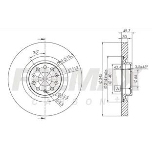 Disco de Freio Ventilado Audi S3 2014 a 2016 - Esquerdo ou Direito / Dianteiro - Fremax