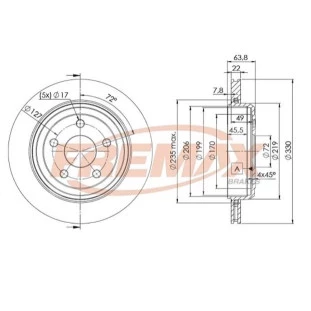 Disco de Freio Ventilado Dodge Durango 2011 a 2015 - Esquerdo ou Direito / Traseiro - Fremax