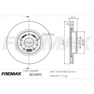 Disco de Freio Ventilado Chery Tiggo 2009 a 2015 - Esquerdo ou Direito / Dianteiro - Fremax