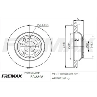 Disco de Freio Ventilado Porsche Cayenne 2008 a 2010 - Esquerdo ou Direito / Traseiro - Fremax