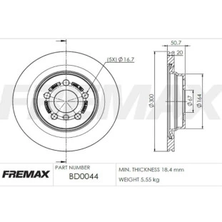 Disco de Freio Ventilado Bmw 118i 2020 - Esquerdo ou Direito / Traseiro - Fremax