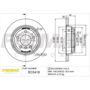 Disco de Freio Ventilado Bmw 428i 2015 a 2016 - Motorista ou Passageiro / Traseiro - Fremax