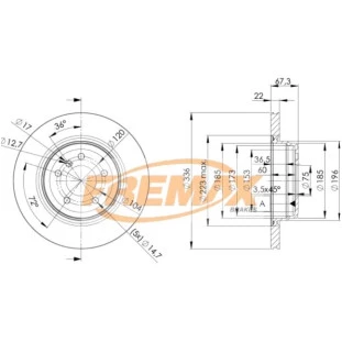 Disco de Freio Ventilado Bmw 325i 2006 a 2011 - Esquerdo ou Direito / Traseiro - Fremax