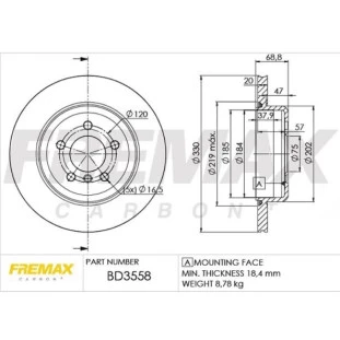 Disco de Freio Ventilado Bmw 530i 2017 a 2019 - Esquerdo ou Direito / Traseiro - Fremax