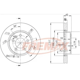 Disco de Freio Ventilado Land Rover Discovery3 2005 a 2009 - Esquerdo ou Direito / Traseiro - Fremax