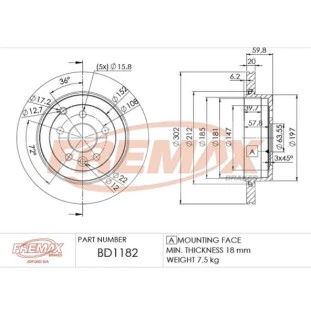 Disco de Freio Ventilado Land Rover Freelander 2007 a 2012 - Esquerdo ou Direito / Traseiro - Fremax