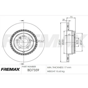 Disco de Freio Ventilado Land Rover Rrover 2013 a 2017 - Esquerdo ou Direito / Traseiro - Fremax