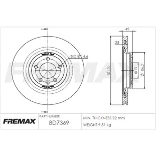 Disco de Freio Ventilado Land Rover Rrover 2013 a 2021 - Esquerdo ou Direito / Traseiro - Fremax