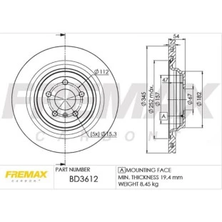 Disco de Freio Ventilado Mercedes Benz Gle350d 2016 a 2018 - Motorista ou Passageiro / Traseiro - Fremax