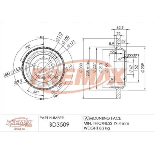 Disco de Freio Ventilado Mercedes Benz Gl 2008 a 2011 - Motorista ou Passageiro / Traseiro - Fremax