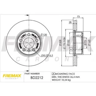 Disco de Freio Ventilado Bmw X3 2004 a 2016 - Esquerdo ou Direito / Dianteiro - Fremax