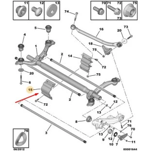 Garfo Articulado Suspensão Peugeot 206 1999 a 2010 - Traseiro / Interno - Original