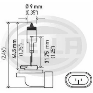 Lâmpada H27 Farol de Neblina Ssangyong Actyon 2008 a 2015 - Esquerdo ou Direito / Dianteiro - HELLA