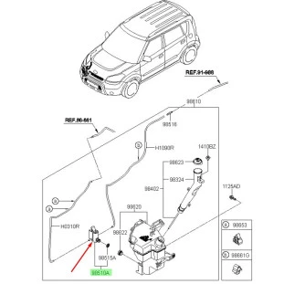 Motor Reservatorio Limpador Parabrisa Kia Soul 2009 a 2014 - Universal