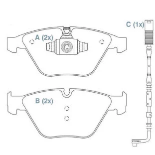 Pastilha de Freio Cerâmica com Sensor Bmw 328i 2007 a 2011 - Dianteiro - WILLTEC