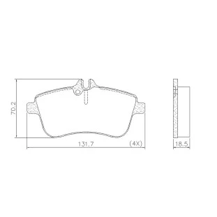 Pastilhas de Freio Mercedes Benz B200ff 2015 a 2018 - Dianteiro - Fras-le