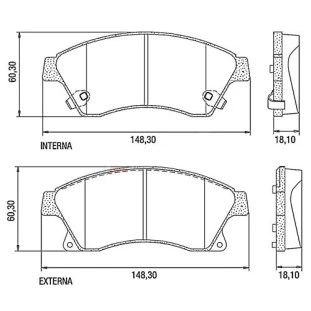 Pastilhas de Freio Chevrolet Sonic 2012 a 2014 - Dianteiro - Bosch