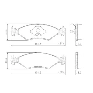 Pastilhas de Freio Volkswagen Pointer 1994 a 1996 - Dianteiro - Fras-le