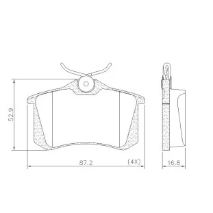 Pastilhas de Freio Peugeot 307sd16 2008 a 2009 - Traseiro - Fras-le
