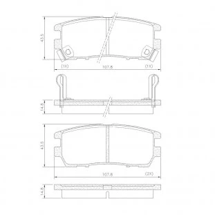 Pastilhas de Freio Mitsubishi Montero 1998 a 2004 - Traseiro - Fras-le