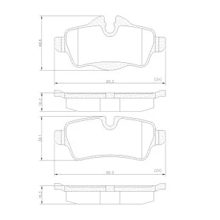 Pastilhas de Freio Antirruído Mini Cooper 2009 a 2020 - Traseiro - Fras-le