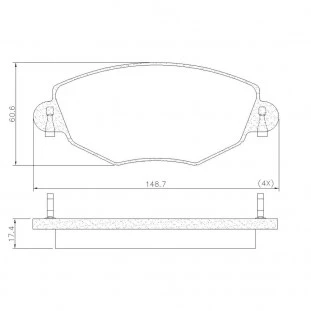 Pastilhas de Freio Antirruído Jaguar X-type 2001 a 2009 - Dianteiro - Fras-le
