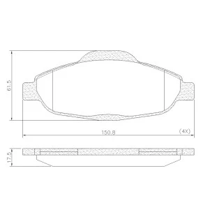 Pastilhas de Freio Antirruído Peugeot 408 2011 a 2016 - Dianteiro - Fras-le