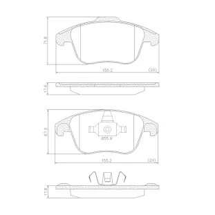 Pastilhas de Freio Antirruído Citroen C4l 2014 a 2018 - Dianteiro - Fras-le