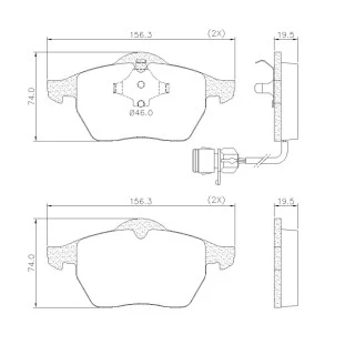 Pastilhas de Freio com Sensor Volkswagen Passat 1995 a 1996 - Dianteiro - Fras-le