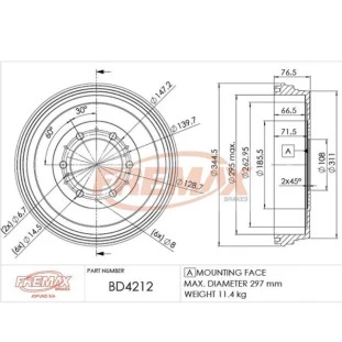 Tambor de Freio Toyota Hilux 2006 a 2015 - Traseiro - Fremax