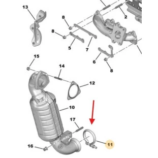 Abraçadeira Escapamento Citroen C4pic5 2016 a 2019 - Original