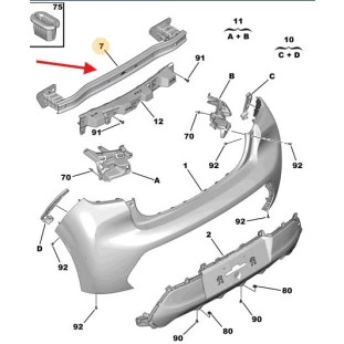 Alma Para-choque Peugeot 208 2013 a 2021 - Traseiro - Original