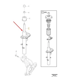 Amortecedor Volvo Xc40 2020 a 2021 - Esquerdo / Dianteiro - Original