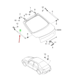 Amortecedor Porta Malas Tampa Kia Shuma 1999 a 2000 - Esquerdo / Traseiro - Original