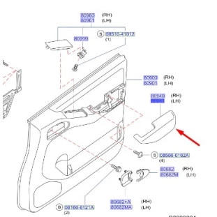 Apoio Braço da Porta Nissan Frontier 2008 a 2016 - Esquerdo / Dianteiro - Original