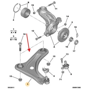Bandeja Suspensão Citroen C3 2002 a 2005 - Esquerdo / Dianteiro - Original