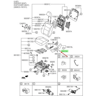 Botão Regulagem do Encosto Kia Sorento 2009 a 2020 - Motorista - Original