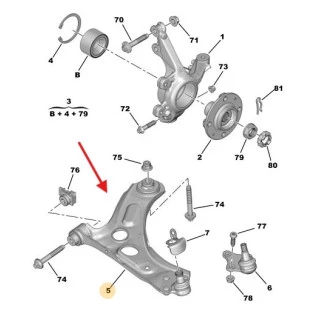 Braço Suspensão Peugeot 208 2021 - Esquerdo / Dianteiro - Original