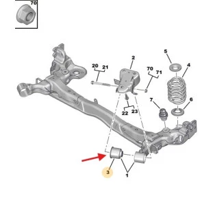 Bucha do Eixo Peugeot 2008 2015 a 2022 - Traseiro - Original