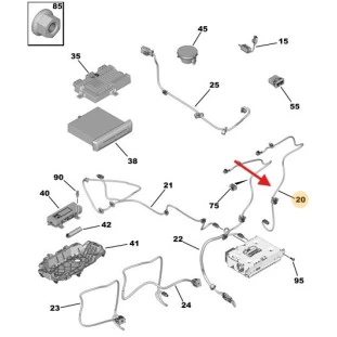 Chicote Multímidia Peugeot 5008 2018 a 2020 - Original
