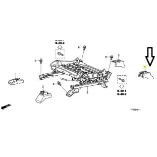 Cobertura Acabamento Trilho do Banco Traseiro Esquerdo Honda Fit 2004 a 2017 - Motorista - Original