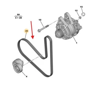 Correia Alternador Peugeot 208 2021 - Original
